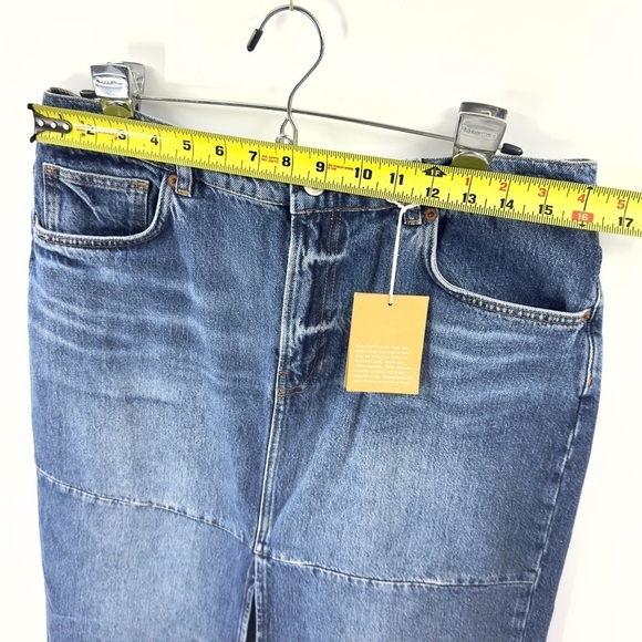 Reformation Tazz Denim Maxi Skirt Womens 30 Capsule Boho Festival Hemlock Wash - Picture 10 of 12